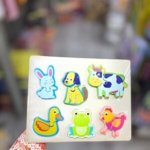 Farm Animals 2-Piece Wooden Puzzle – Match, Moo & Learn!