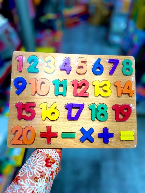 Wooden Counting Board (1–20) with Mathematical Signs