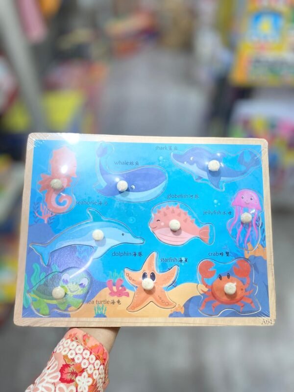 Sea Animals Wooden Knob Board