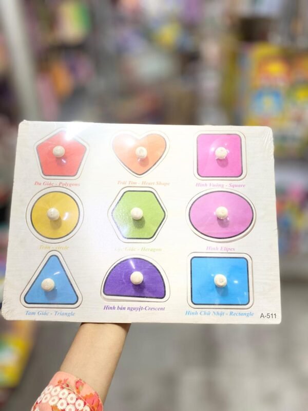 Basic Shapes Wooden Knob Board