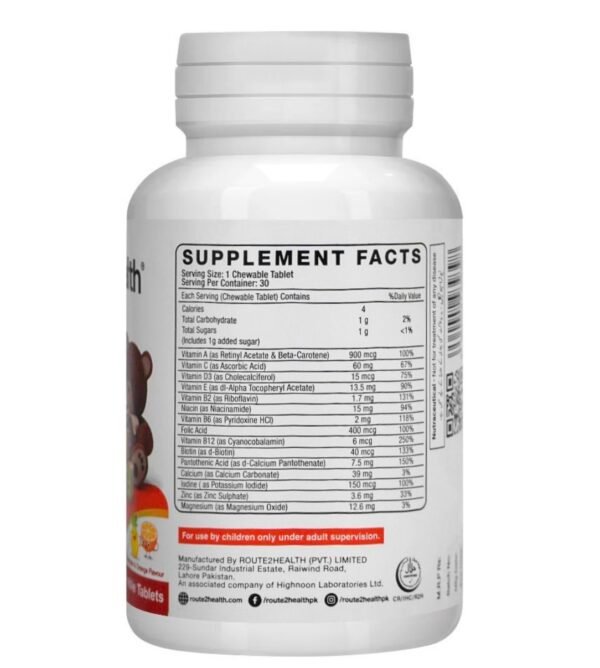 Route Health Kids One Daily Chewable Tablets - 30 Chewable Tablets - Image 2