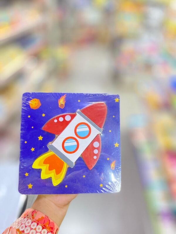 Rocket 4-Piece Wooden Puzzle Board